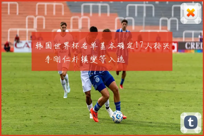 韩国世界杯名单基本确定17人孙兴慜李刚仁朴镇燮等入选